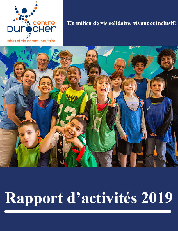 Rapport d'activités 2019 - Page couverture